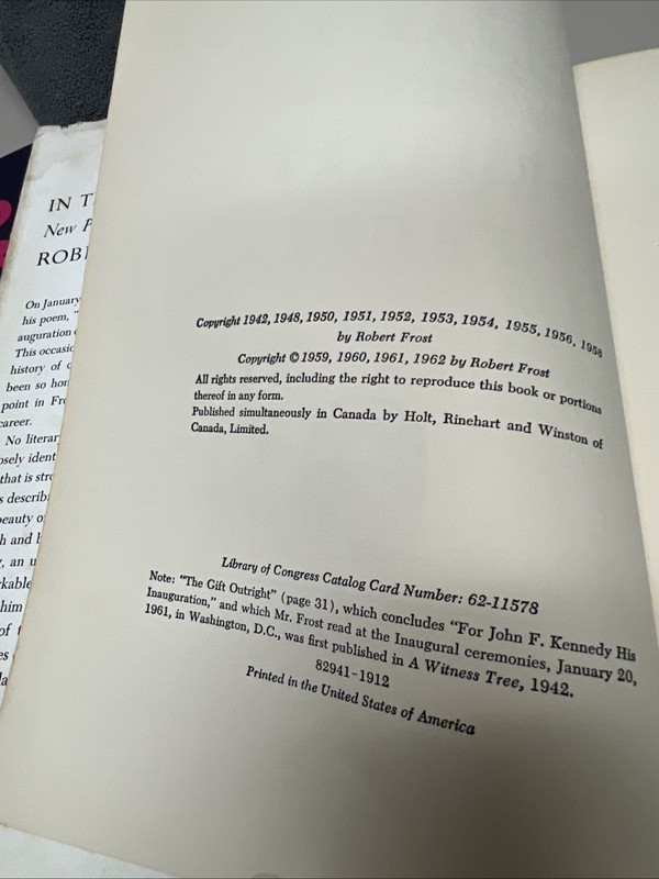 in the clearing book, by robert frost, 1962 Hardcover gallery