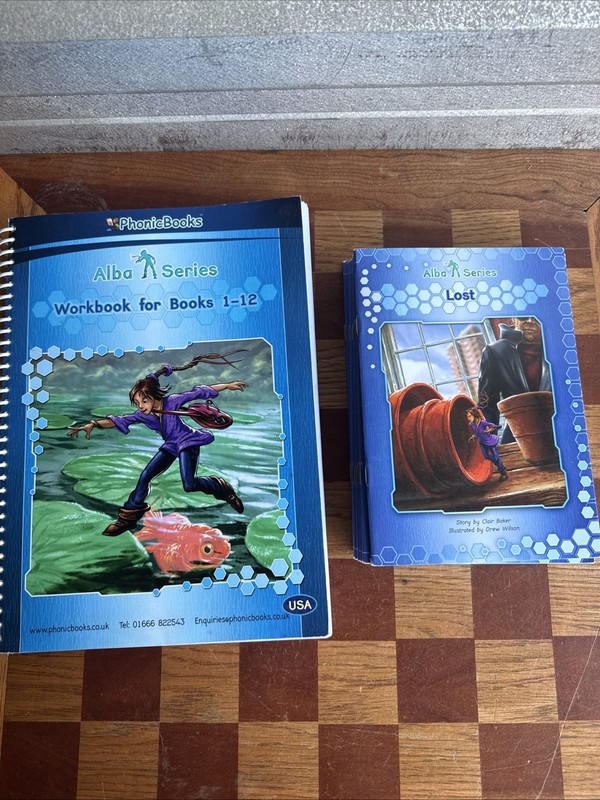 Phonic BOOK LOT: Alba Series Workbook With Books 1-12 Used Missing 1 Book