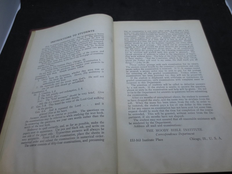 The Scofield Bible Correspondence Course of Study Vol. I - 1907 Moody Intstitute gallery