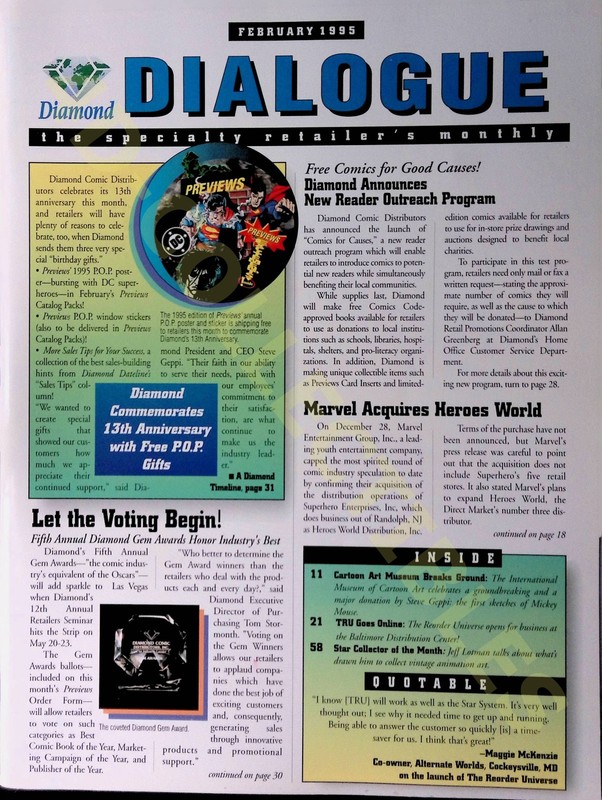 Dialogue Magazine, Diamond Comic Distributors, February 1995 Edition