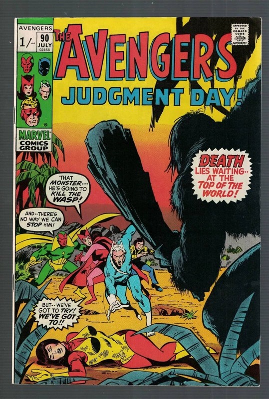 Marvel Comics Avengers 90 Double Cover N/Mint 9.0 1970 Judgement Day