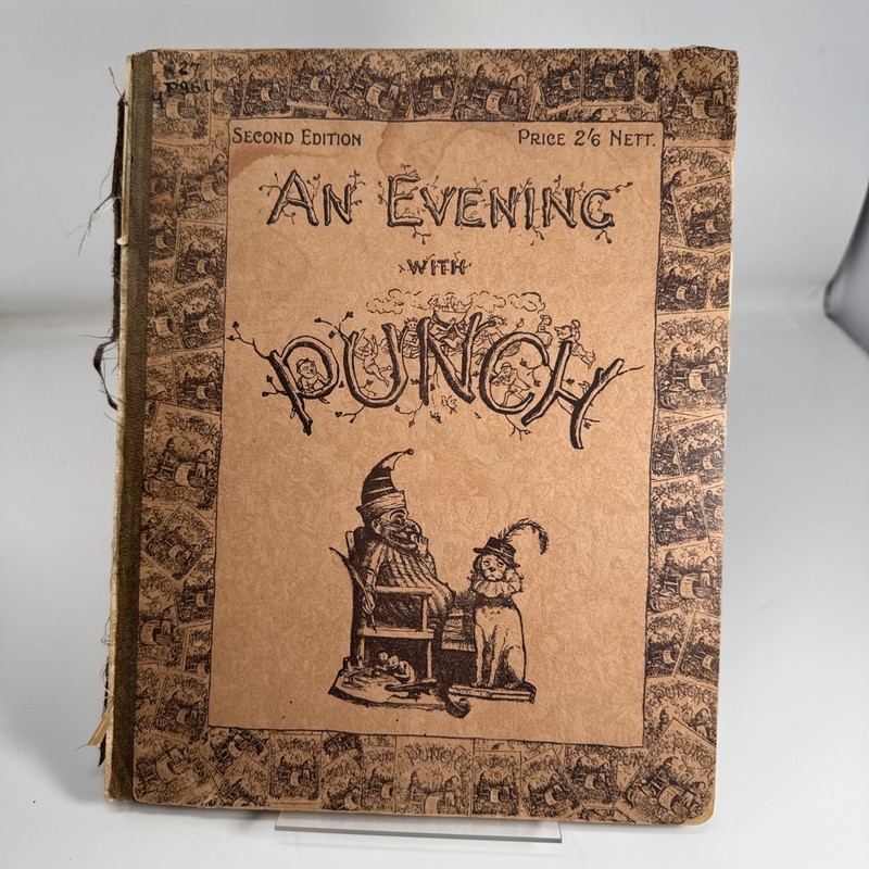 AN EVENING WITH PUNCH BOOK HUMOUR CARTOONS VINTAGE COMIC SATIRE LITERATURE 1900
