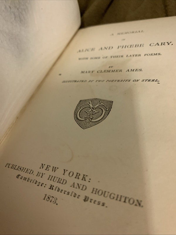 Alice And Phoebe Cary 1873 First Edition Hardcover Antique gallery