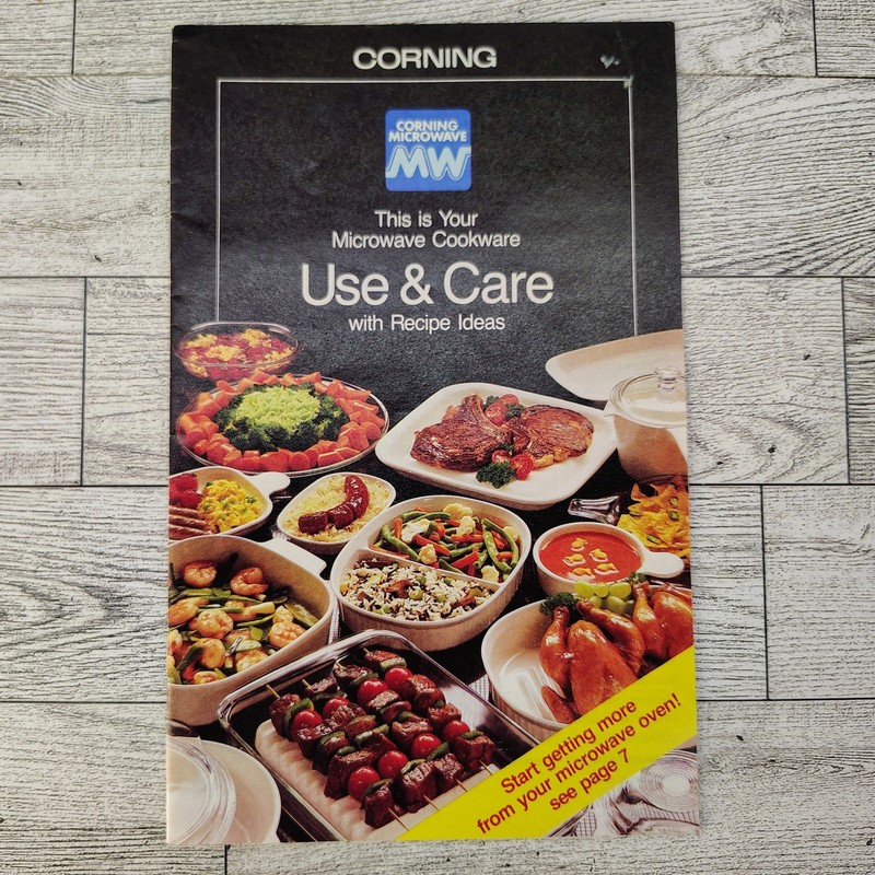 Corning Microwave Cookware Use & Care with Recipe Ideas Vtg Booklet VERY GOOD