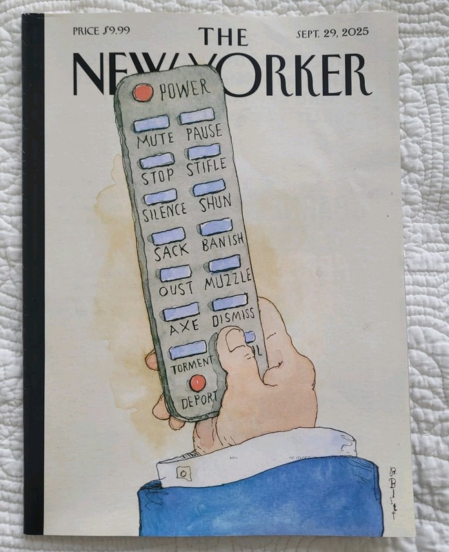 THE NEW YORKER Magazine Sept. 29, 2025 «REMOTE CONTROL» TRUMP MUTE BUTTON
