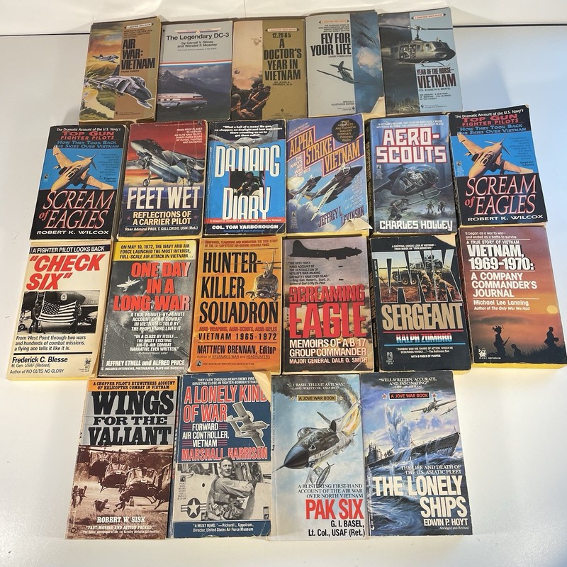 Lot of 21 Vintage Vietnam War Military Aviation Navy Air Force Memoir Books gallery