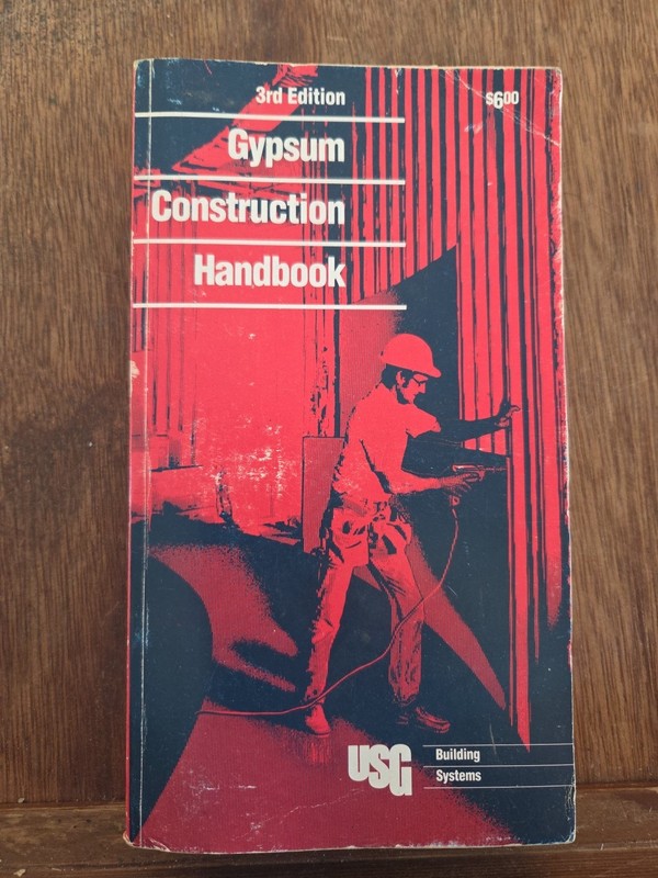 Gypsum Construction Handbook w/ Standards 3rd Edition by USG PB 1987