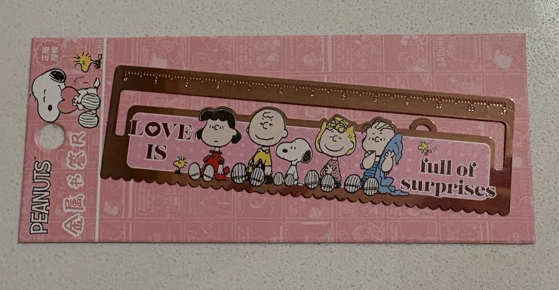 Peanuts Snoopy Metal Ruler/bookmark. * Original Package