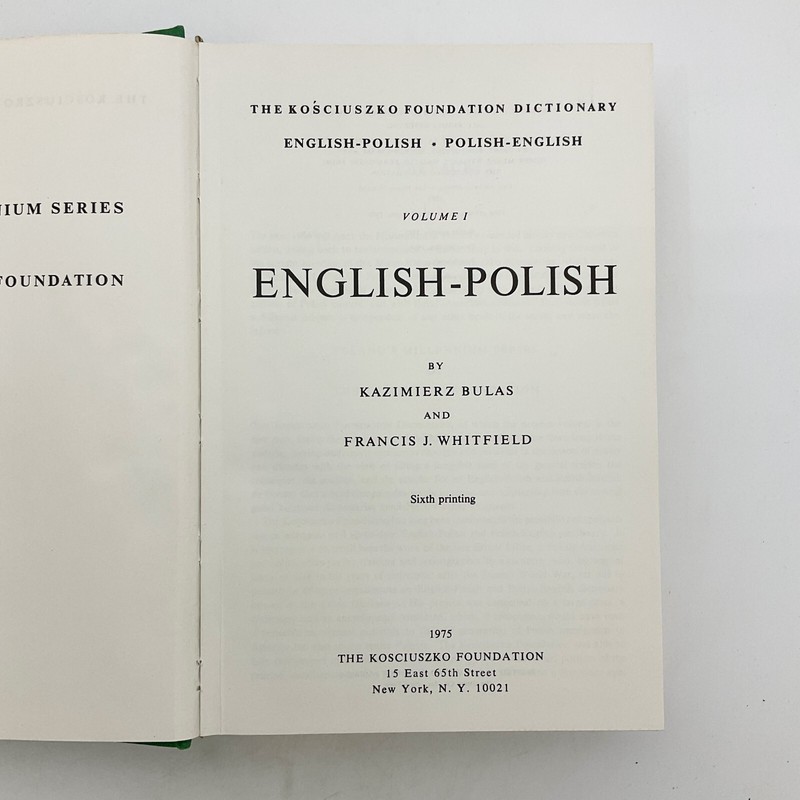 Kosciuszko English Polish Dictionary Vol 1 and Vol 2 Hardcover Book 1975 gallery