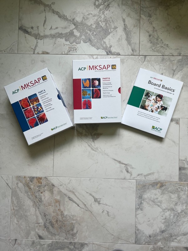 ACP MKSAP 18 Part A and Part B ACP TPB Book Box Sets with Board Basics
