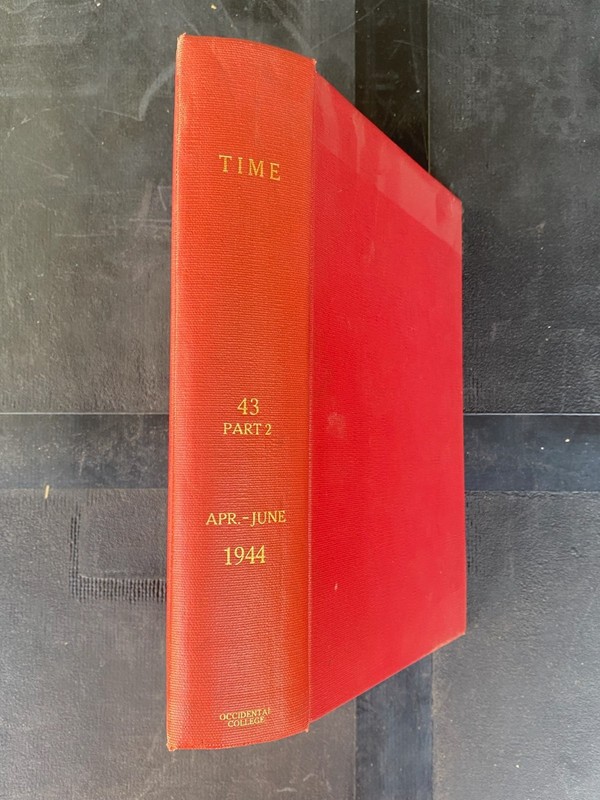 WWII Era Journalism Archive ~ Time Magazine Vol 43 Part 2 Apr–Jun 1944 HC