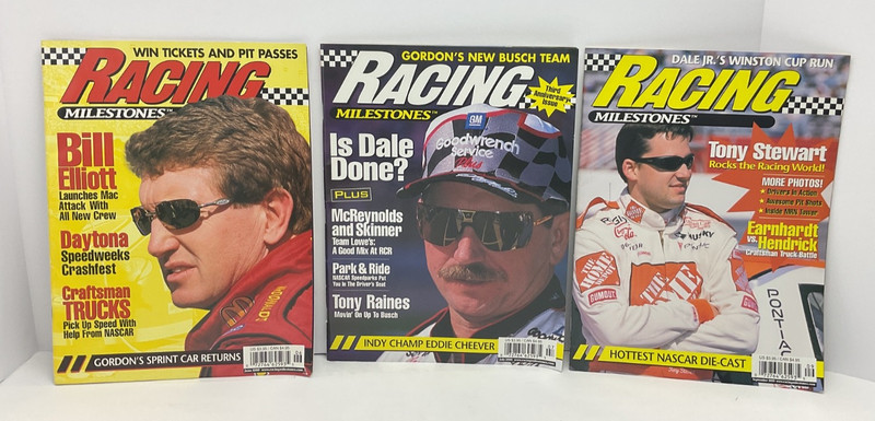 Lot of 3 Racing Milestones Magazines June July September 1999 Earnhardt Tony N8
