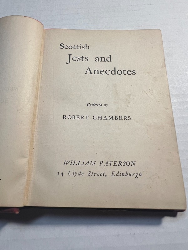 Scottish Jests & Anecdotes Collected by Robert Chambers Edinburgh gallery