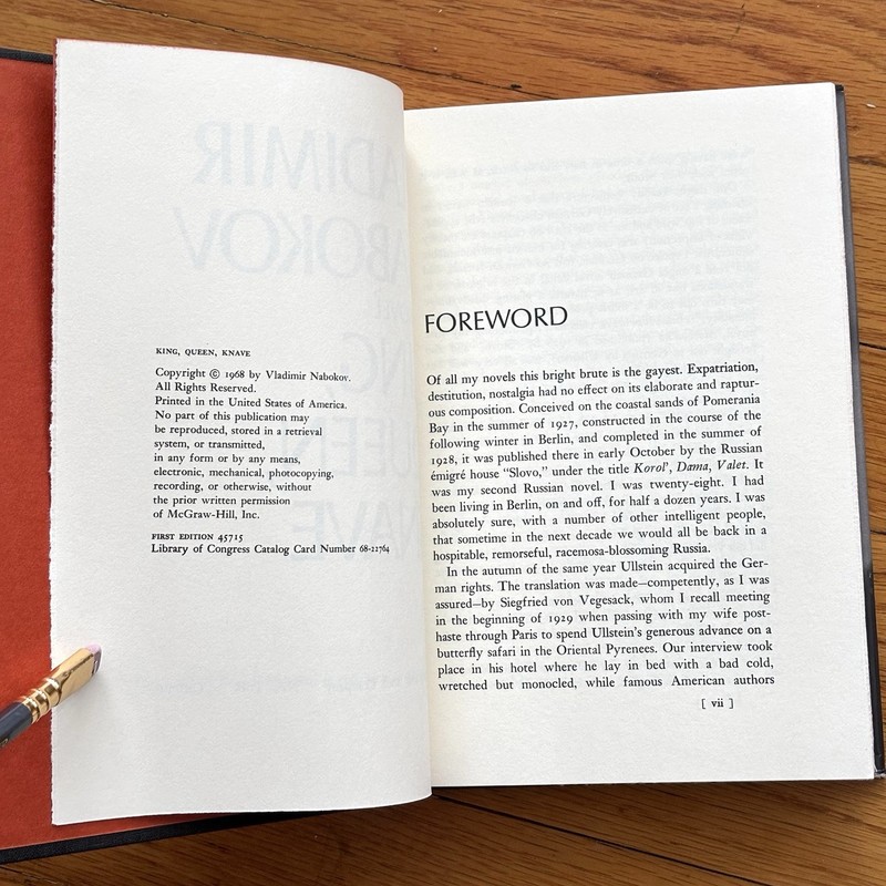 VLADIMIR NABOKOV—King Queen Knave—"This bright brute is my gayest novel"—1st HC gallery