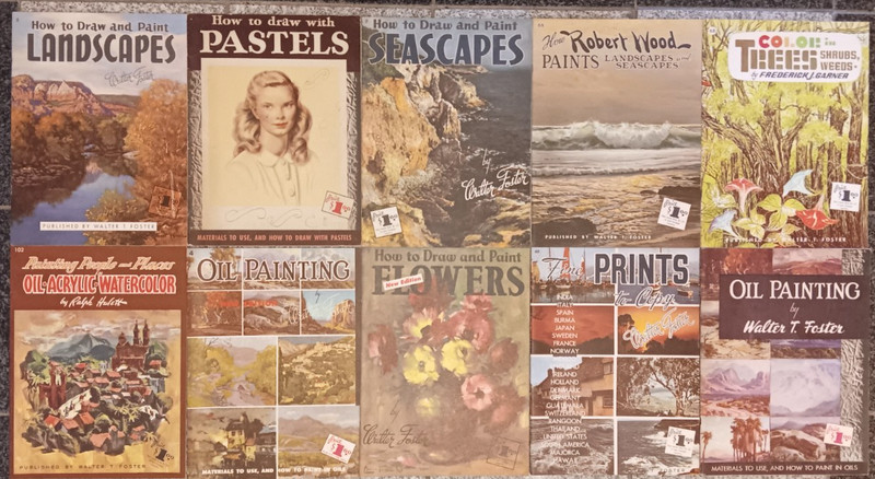 Lot Of 10 Vintage How To Paint Draw Art Books by Walter T. Foster Publications