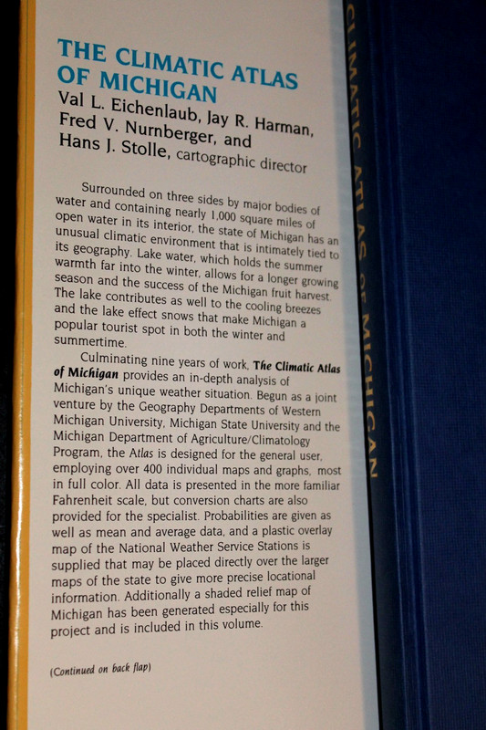 SIGNED (1990 HB) THE CLIMATIC ATLAS OF MICHIGAN Val Eichenlaub 400+ Maps gallery
