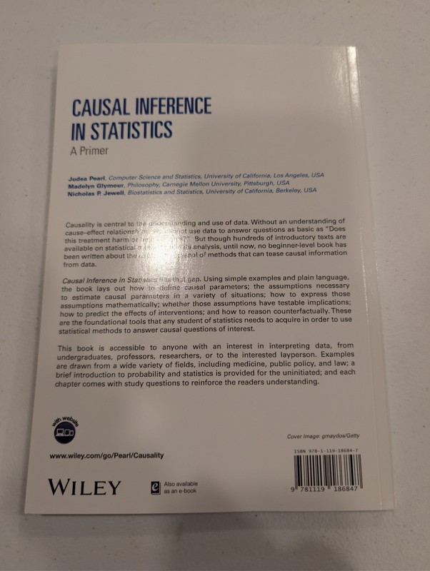 Causal Inference in Statistics: A Primer Pearl Glymour Jewell gallery
