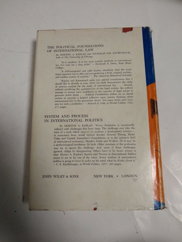 The Revolution In World Politics Morton A. Kaplan 1962 Hardback Vintage DJ gallery