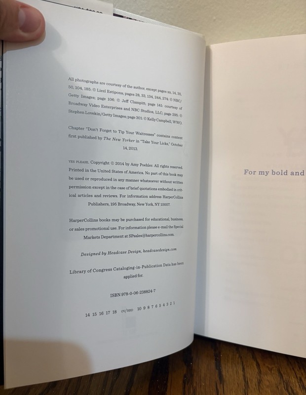 Yes Please - Amy Poehler (Signed 2014 1st Edition HC/DJ) - Free Ship! gallery