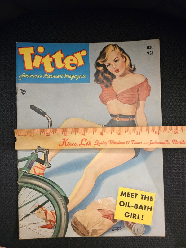 1951 "Titter" Magazine February Pin-Up By Peter Driben Pulp Genre Pulp Fiction gallery
