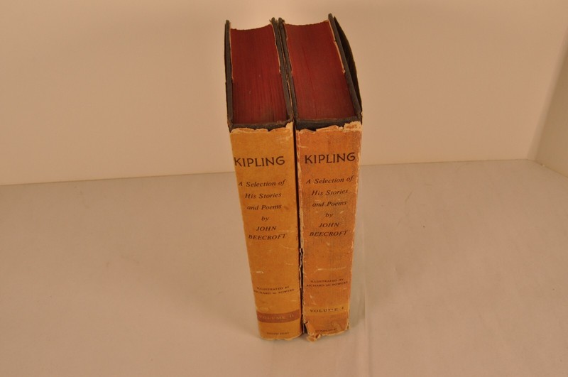 Kipling 1 & 2 w Dust Jacket Books set lot 1956, John Beecroft Richard M Powers gallery