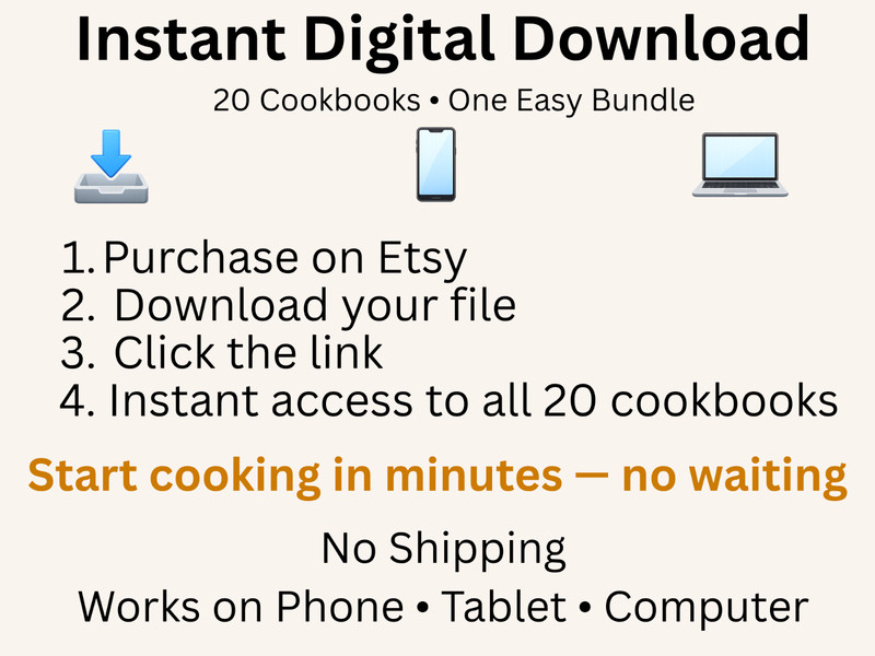 20 Cookbook Bundle Digital Download Easy Recipes Meal Prep Keto Slow Cooker gallery