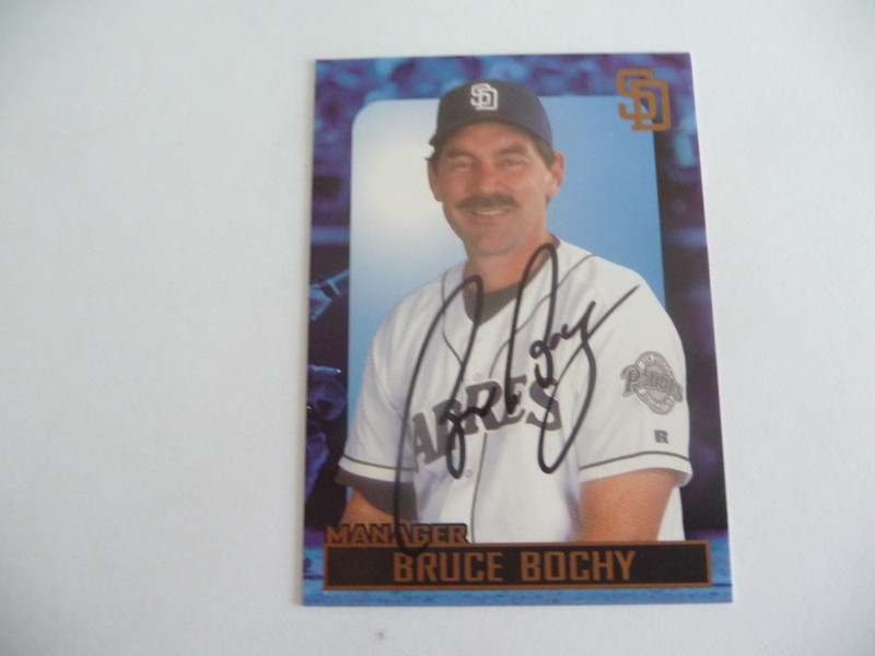 BRUCE BOCHY SAN DIEGO PADRES 2003 CARLS JR. AUTOGRAPHED CARD