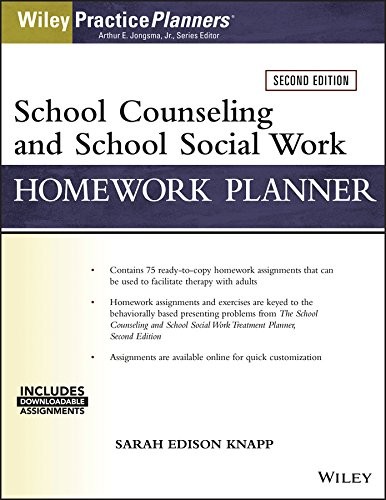 SCHOOL COUNSELING AND SOCIAL WORK HOMEWORK PLANNER (W/ By Sarah Edison Knapp