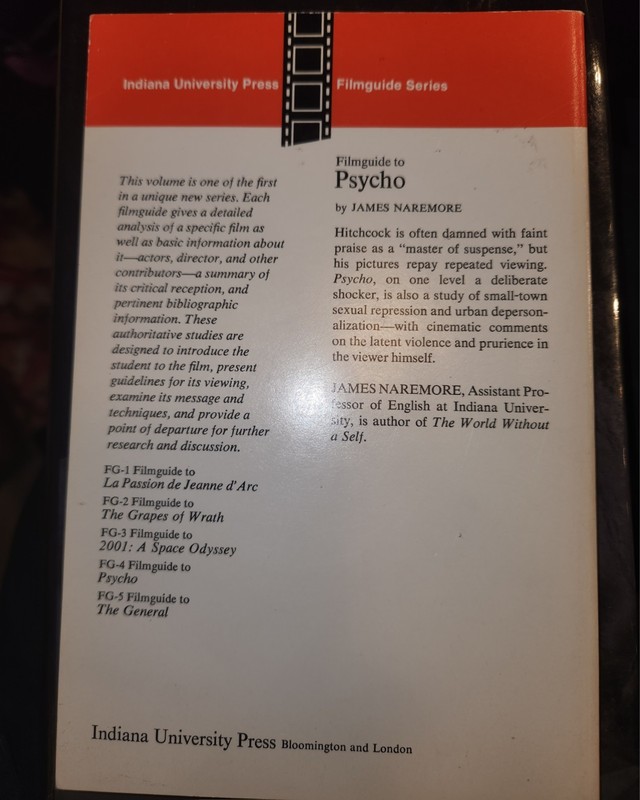 FILMGUIDE TO PSYCHO Robert Bloch James Naremore Alfred HITCHCOCK 1973 gallery