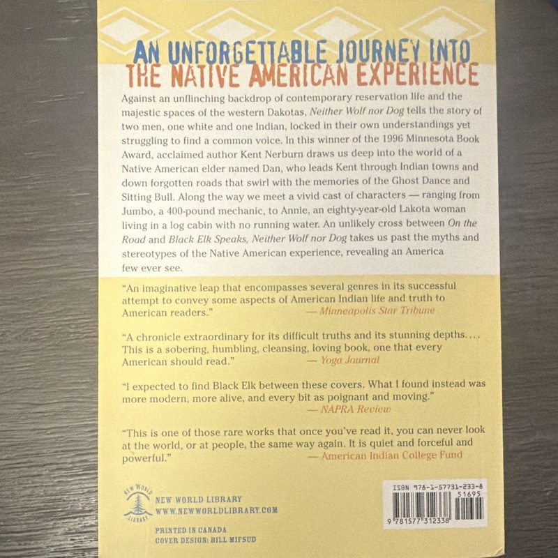 Kent Nerburn Neither Wolf Nor Dog Paperback 2002 New World Library Reprint Ed 2 gallery