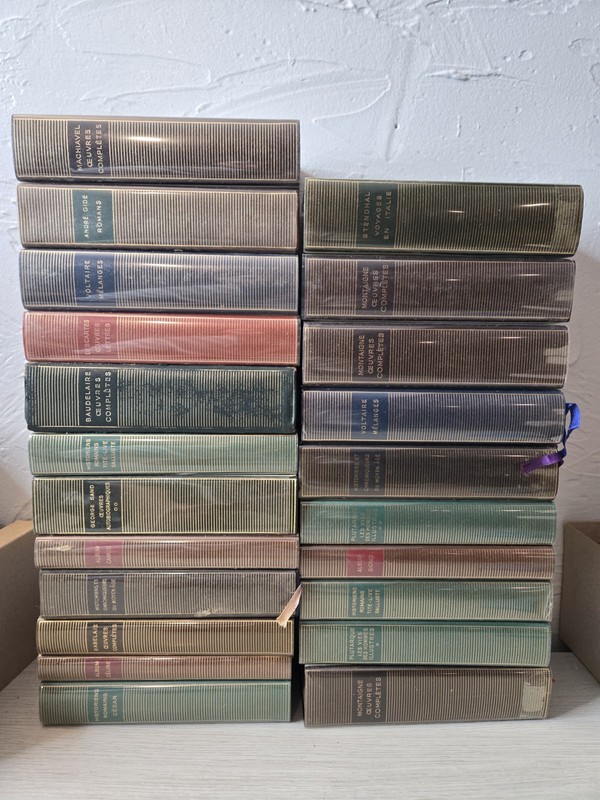 Lot of 25 Bibliothèque de la Pléiade – French Literature Plutarch, Voltaire..
