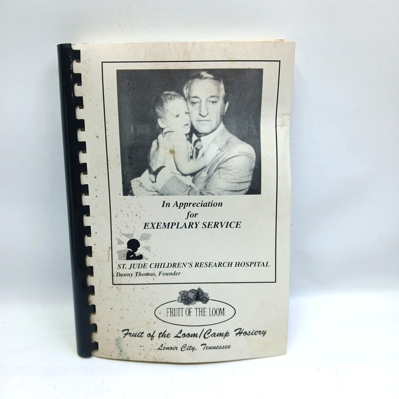 1990 Fruit of The Loom Camp Hosiery St Jude Danny Thomas Cookbook Lenoir City Tn