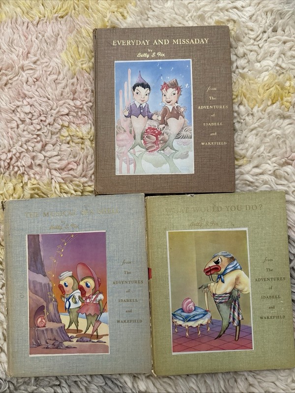 SIGNED 3 The Adventures of Idabell and Wakefield 1949 Betty Fix Vintage Disney