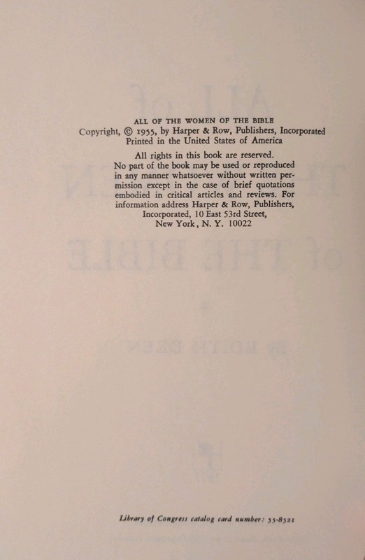All of the Women of the Bible Edith Deen (1955 HC/DJ) Harper & Row No Dust Cover gallery