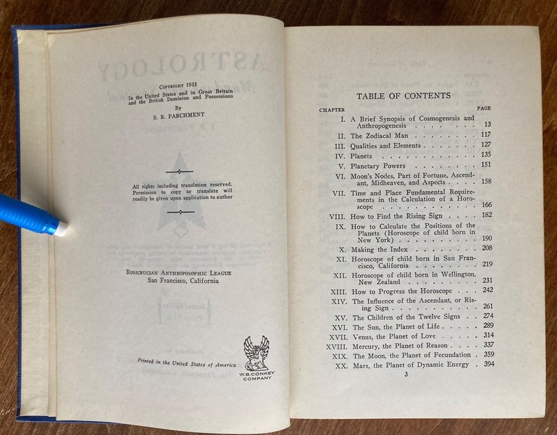 Astrology Mundane and Spiritual, S.R. Parchment 1933 Rosicrucian HC gallery