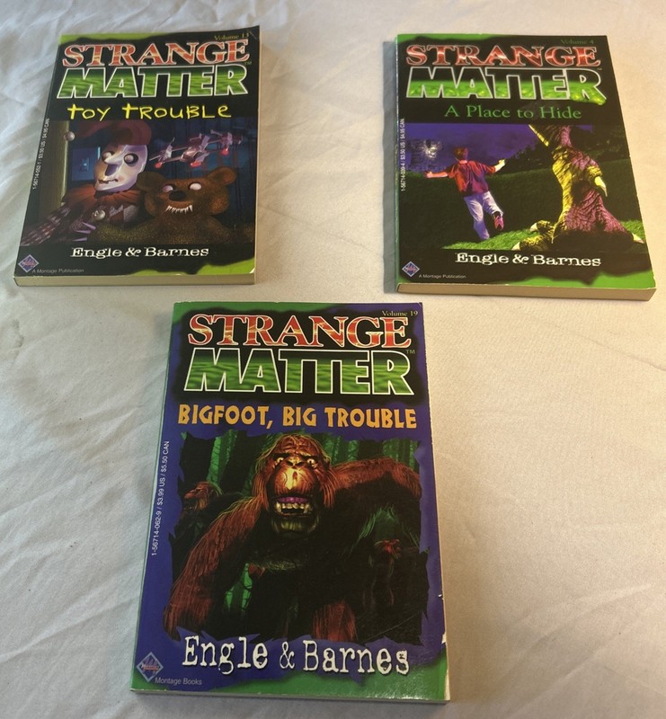 Strange Matter Lot 3 Engle & Barnes Bigfoot, Toy Trouble, A Place To Hide