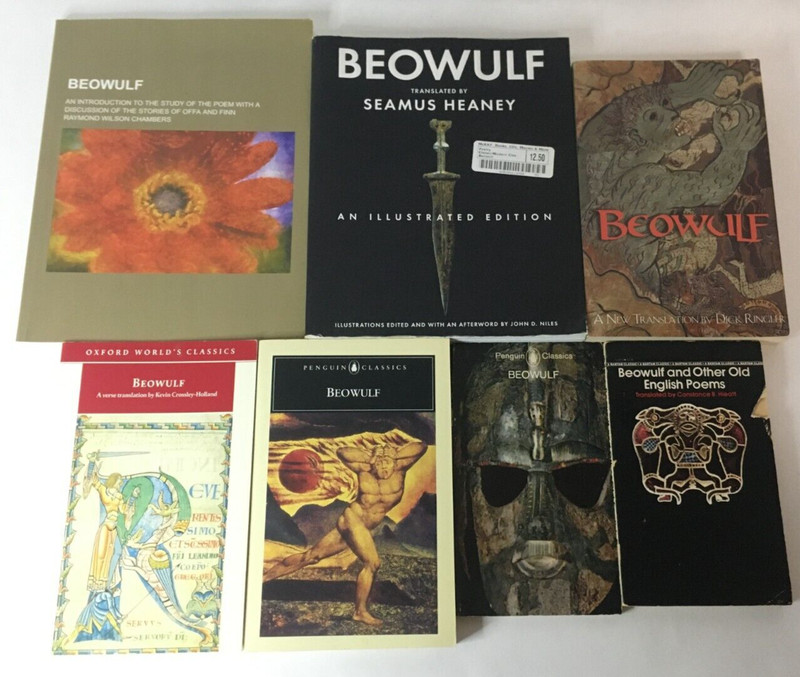 Beowulf Lot of 7 Different Translations – Heaney Ringler Alexander Hieatt Wright