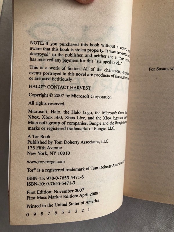 Halo Book Lot: The Cole Protocol/Contract Harvest gallery