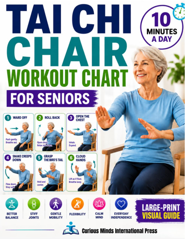 Chair Tai Chi Workout for Seniors Chart Book – 28 Day Plan – Full Color Edition