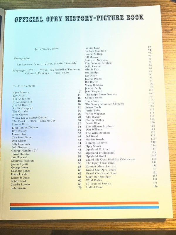 Grand Ole Opry WSM Picture - History Book, 50th Anniversary, 158 Pages 1976 gallery