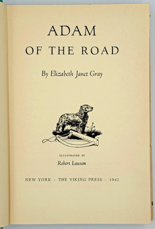 1942 Adam of the Road Elizabeth Janet Gray HC DJ Newbery Robert Lawson 1st Ed gallery