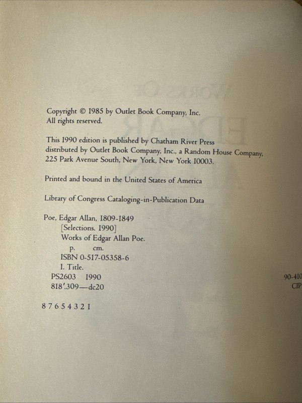 Works of Edgar Allan Poe, Chatham River Press 1990 ~ blue leather gallery