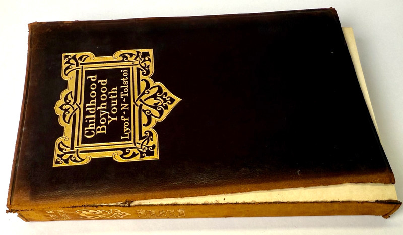 Childhood Boyhood Youth, Leo Tolstoy 1899 with leather cover gallery