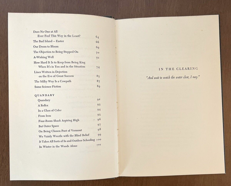IN THE CLEARING by ROBERT FROST 3rd Printing June 1962 by Holt Rinehart Winston gallery