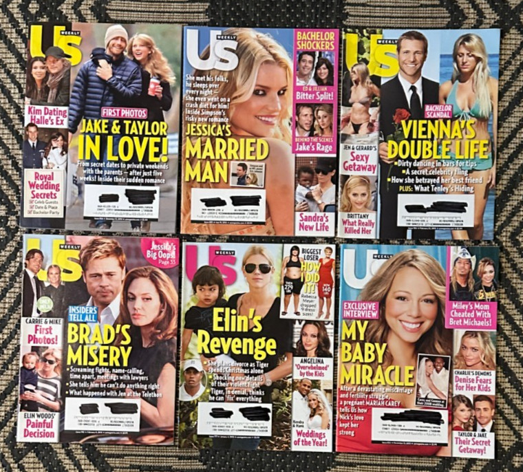 Vintage Lot of 6 US Weekly Magazines 2010 Celebrity Gossip Fashion Party Life