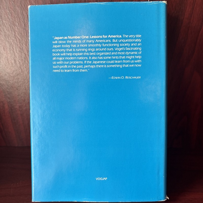 Japan As Number One 1: Lessons for America by Vogel HC/DJ Signed, 1979 gallery