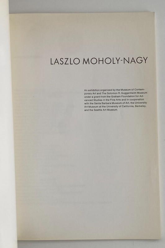 Laszlo Moholy-Nagy Catalog of 1969 exhibition Museum of Contemporary Art Bauhaus gallery