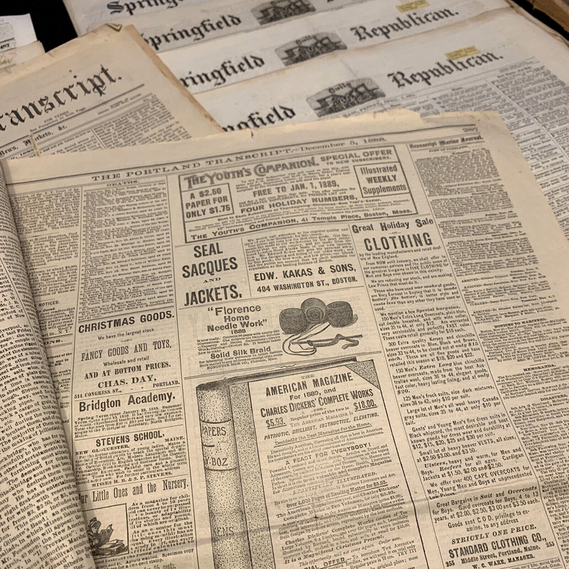 OLD NEWSPAPER FROM 1800s gallery