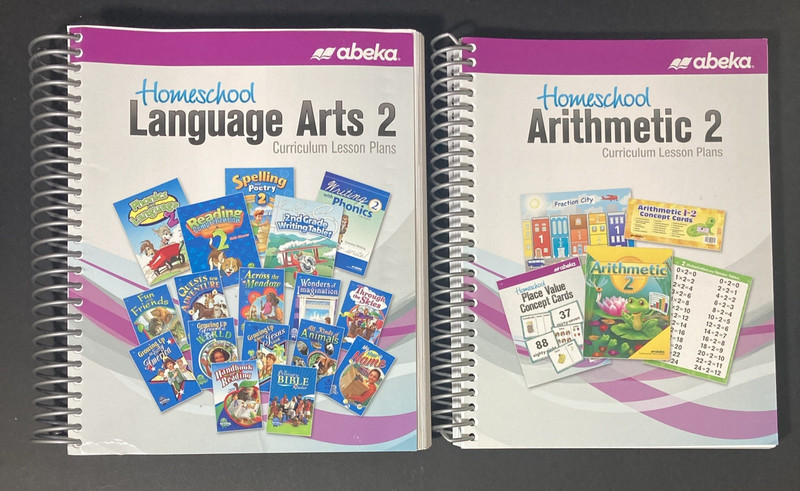 Lot – Language Arts 2 & Arithmetic 2 | Abeka Homeschool Curricuum Lesson Plans