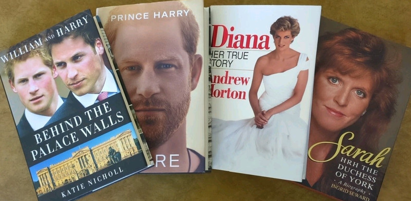 4 BRITISH ROYAL FAMILY Books | Prince Harry SPARE + Princess Diana Morton | Lot
